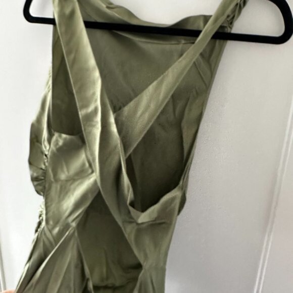 NWT Reformation Casette Silk Sleeveless Maxi Dress Sz 2 Artichoke Cut-out Back - Picture 6 of 8